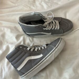 Vans Gray and White High-Top Sneakers